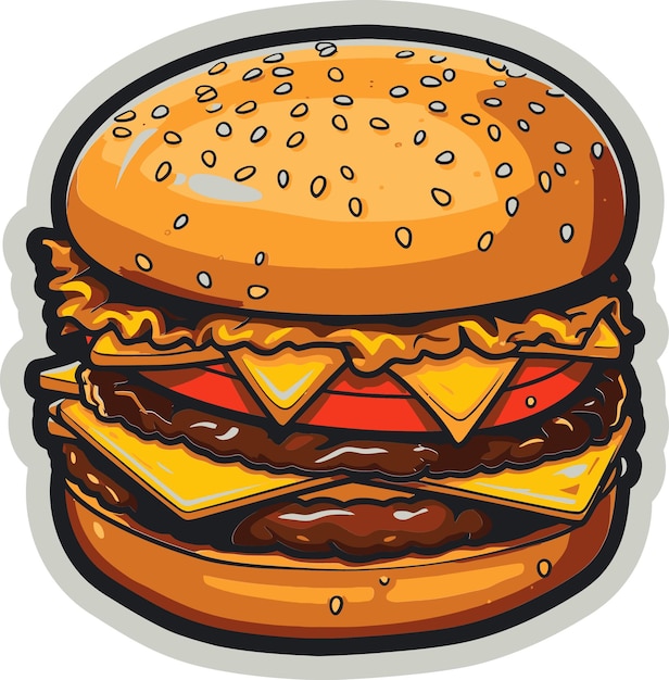 Vector vectorized burger selection mouthwatering burger vectors