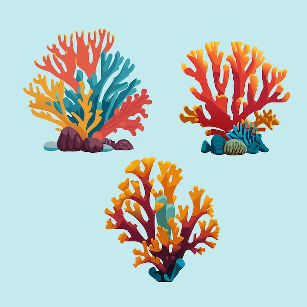 Vector vectorized coral reef illustration