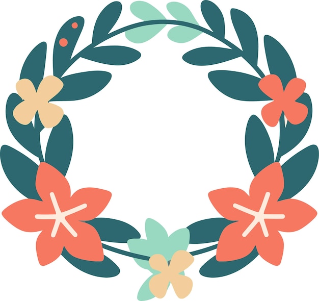 Vectorized Garland Delights WreathsDigitalized Floral Rings Wreath Designs