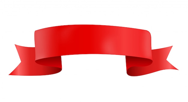 vectorized red ribbon isolated