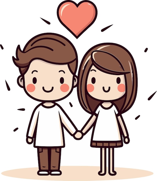 Vectorized Togetherness Couples in Art Charming Couple Illustration in Vector