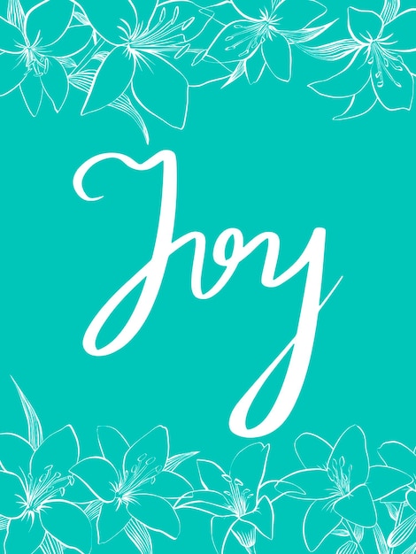 Vectorkaart met mooie lelies joy-letters