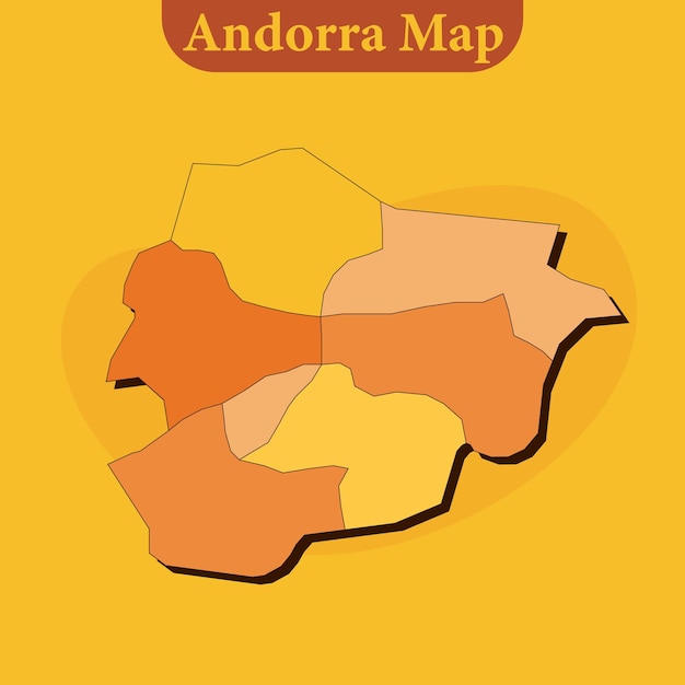 Vectorkaart van Andorra met regio's en steden en volledige lijnen voor elke regio