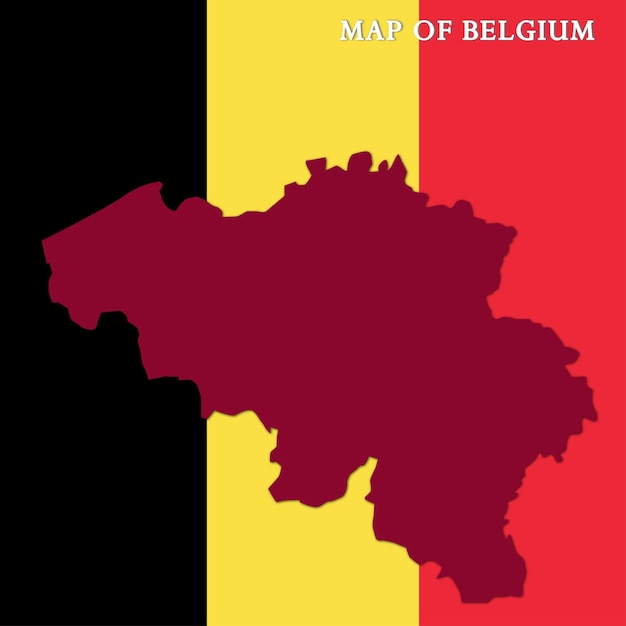 Vector vectorkaart van belgië met vlagachtergrond