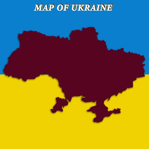 Vectorkaart van de Oekraïne met vlagachtergrond