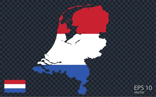 Vector vectorkaart van nederland vectorontwerp geïsoleerd op grijze achtergrond