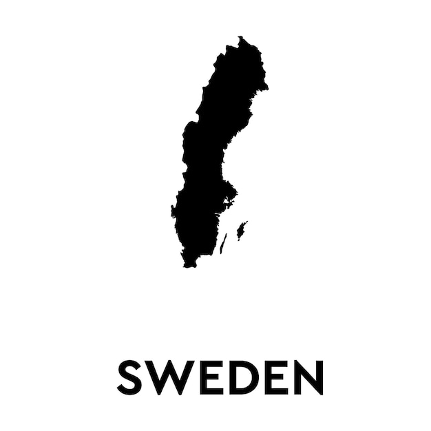 Vectorkaart Zweden Geïsoleerde vectorillustratie Zwart op Witte achtergrond EPS Illustratie