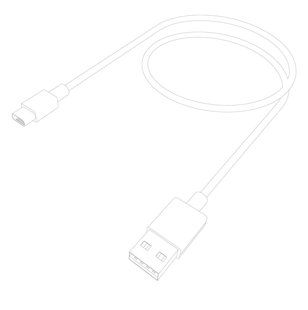 Vectorkabel voor telefoonoplader - usb naar type c