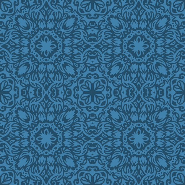 Vectorkunst met blauw vintage tegelpatroon