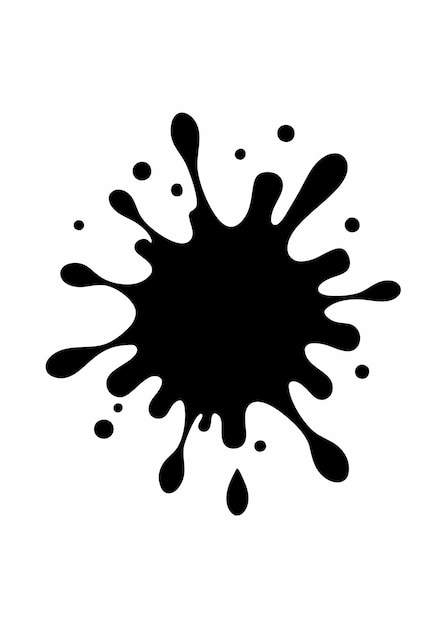 Vectorkunst van zwarte splash op witte achtergrond