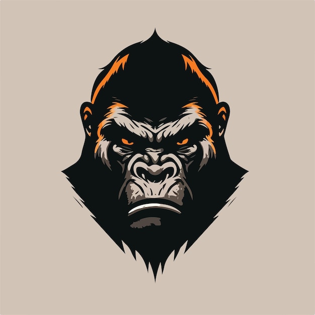 Vectorkunstillustraties van een boos gorillagezicht