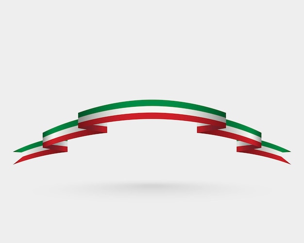 Vectorlint met de driekleur van Italië die op witte achtergrond wordt geïsoleerd