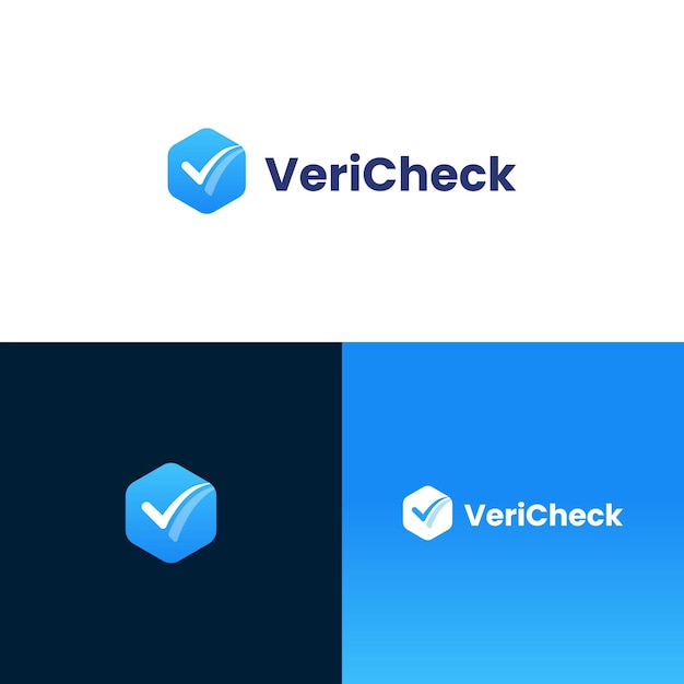 Vector vectorlogo voor een vinkje bij het kyc-bedrijf voor identiteitsverificatie