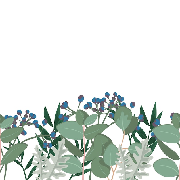 Vector vectormalplaatje met eucalyptus, groen.