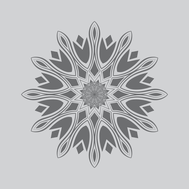 Vectormandala voor bloemen rond patroon met decoratieve elementen