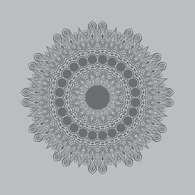 Vectormandala voor bloemen rond patroon met decoratieve elementen