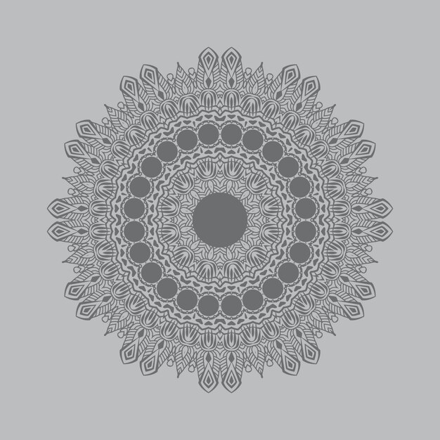 Vectormandala voor bloemen rond patroon met decoratieve elementen