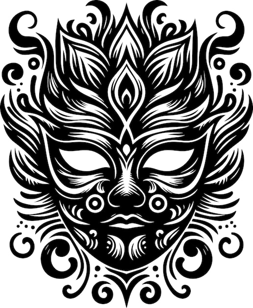 Vectormasker tatoeage ontwerp vector kunst
