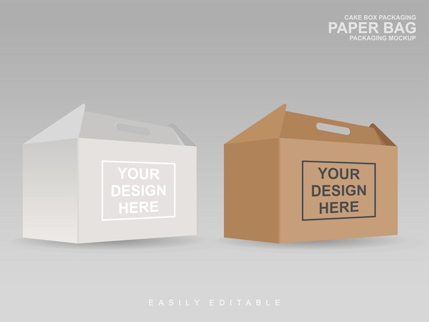 Vectormockup van de verpakking van de koekdoos van karton