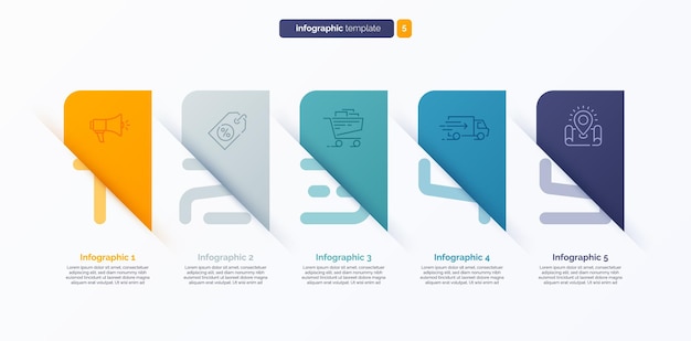 Vector vectornummer infografische sjabloon samengesteld uit labels