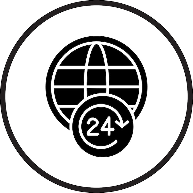 Vectorontwerp 24 uur Open Icon Style