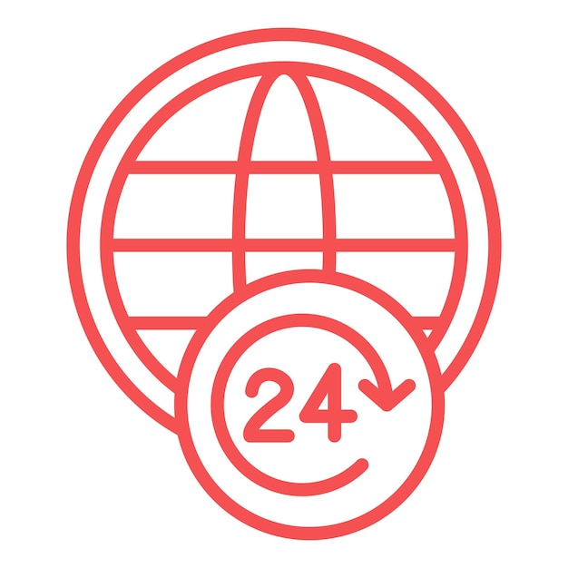 Vectorontwerp 24 uur Open Icon Style
