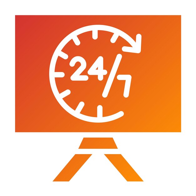 Vectorontwerp 24 uur Open Icon Style