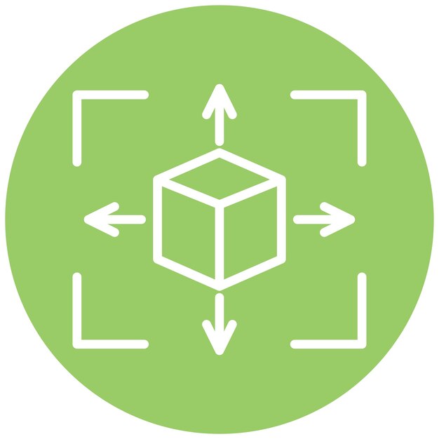 Vectorontwerp 3D-model Icon Style