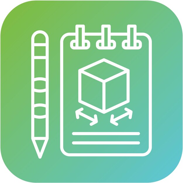 Vectorontwerp 3D-modellering Icon Style