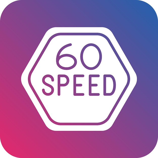 Vectorontwerp 60 snelheidslimiet Icon Style