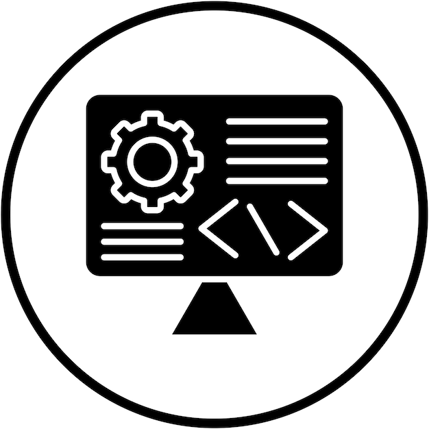 Vectorontwerp aangepaste codering Icon stijl