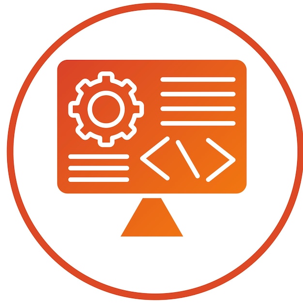 Vectorontwerp aangepaste codering Icon stijl
