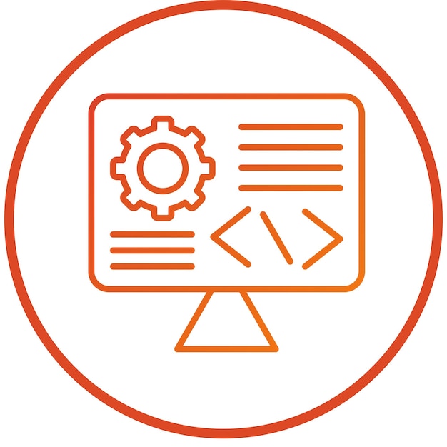 Vectorontwerp aangepaste codering Icon stijl