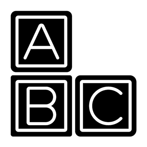 Vector vectorontwerp abc blocks icon style