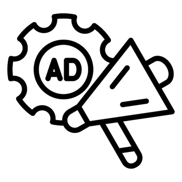 Vector vectorontwerp ad optimization icon style