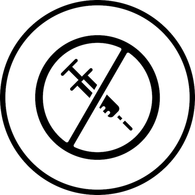 Vector vectorontwerp anti-vaccinatie icon stijl