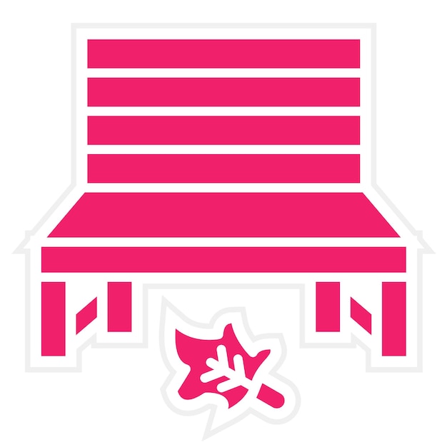 Vectorontwerp Autumn Bench Icon Style