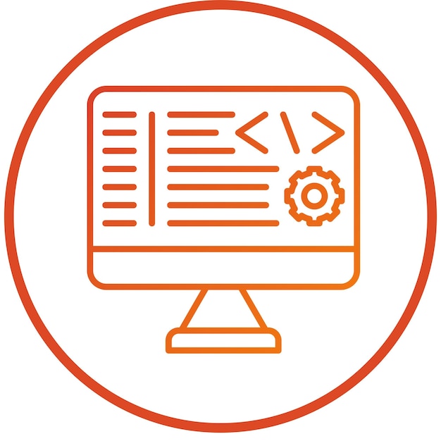 Vectorontwerp Back End Ontwikkeling Icon Stijl