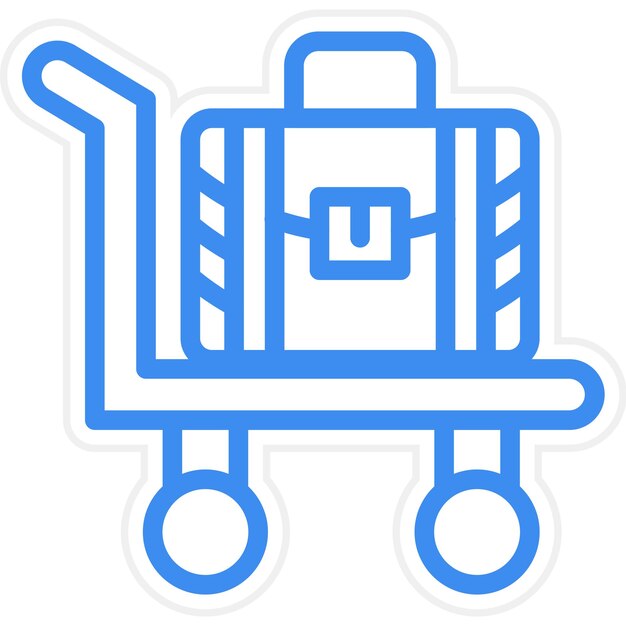 Vector vectorontwerp bagage cart icon style