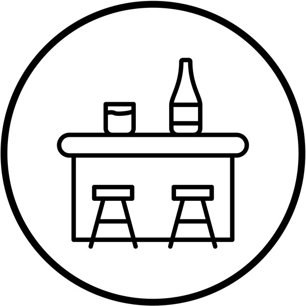 Vector vectorontwerp bar counter icon stijl