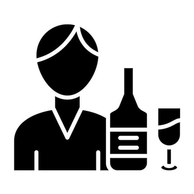 Vector vectorontwerp bartender icon style