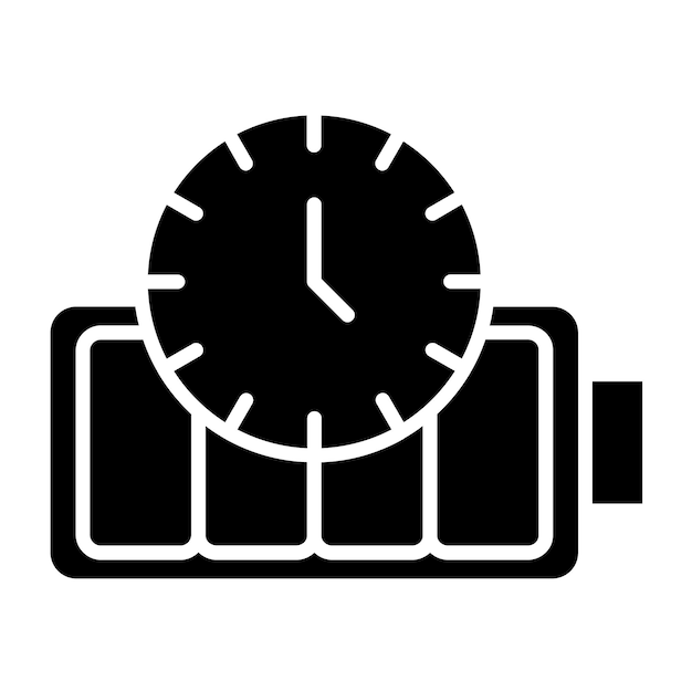 Vectorontwerp Batterijduur Icon Stijl