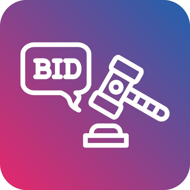 Vectorontwerp bid icon style