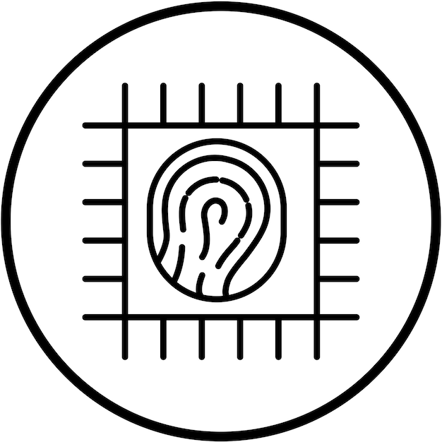 Vectorontwerp Biometrische CPU Icon Stijl