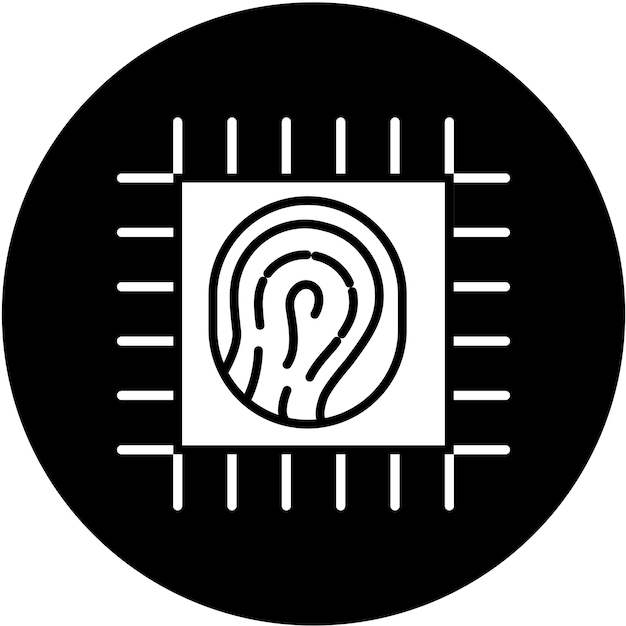 Vectorontwerp Biometrische CPU Icon Stijl