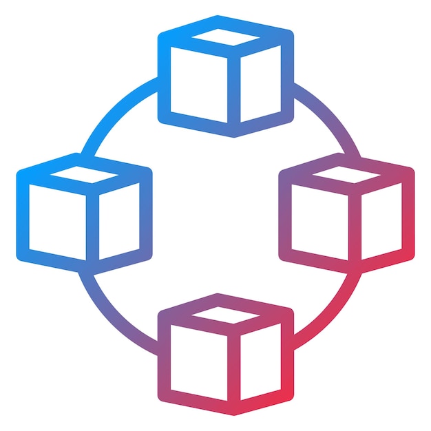 Vectorontwerp Blockchain Icon Stijl
