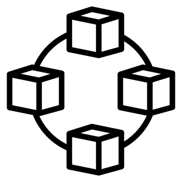Vectorontwerp Blockchain Icon Stijl