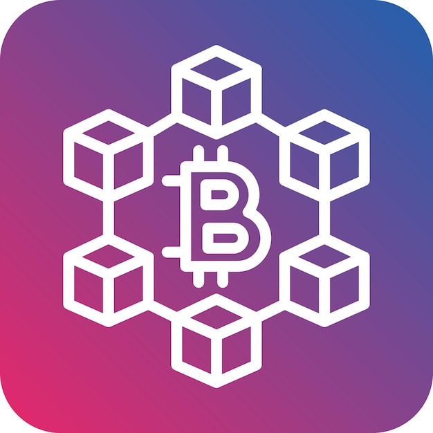 Vectorontwerp Blockchain Icon Stijl