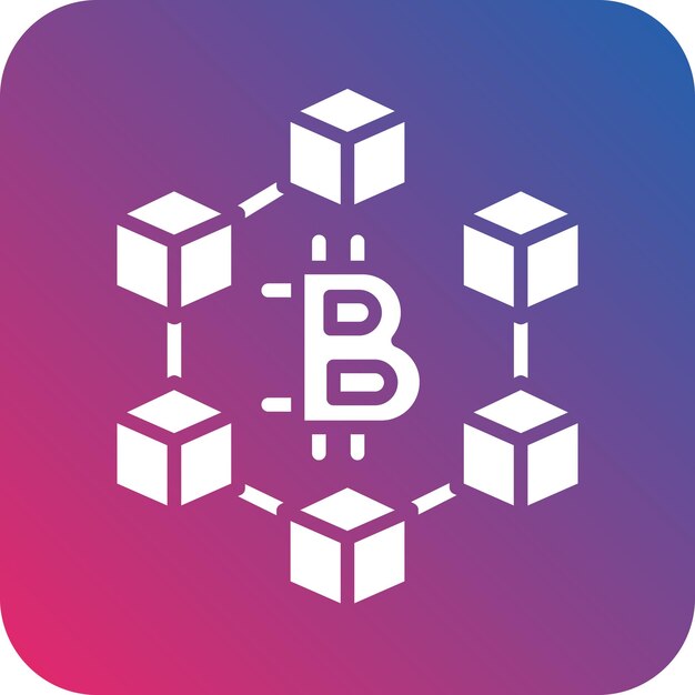 Vectorontwerp Blockchain Icon Stijl