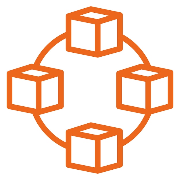 Vectorontwerp Blockchain Icon Stijl